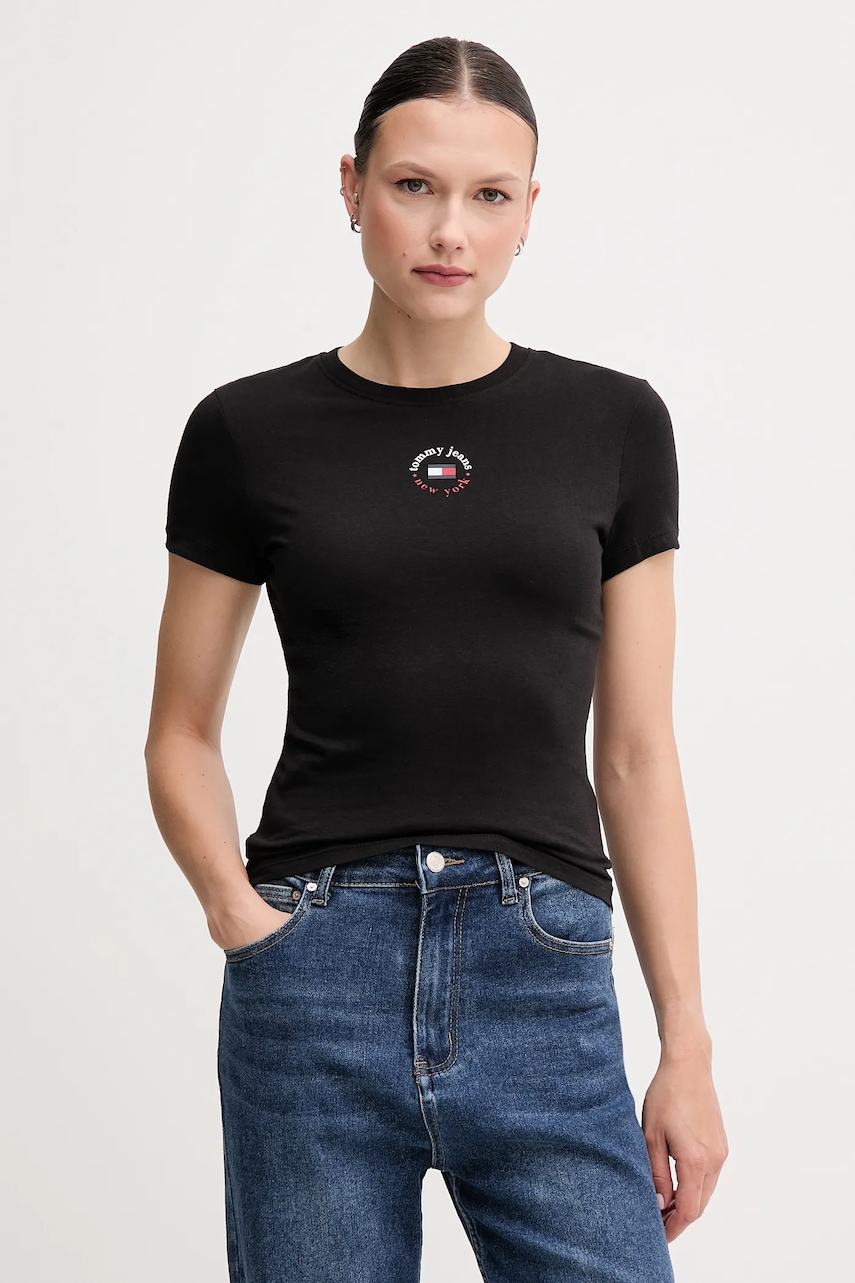 Tommy Jeans tricou culoarea negru, DW0DW20316