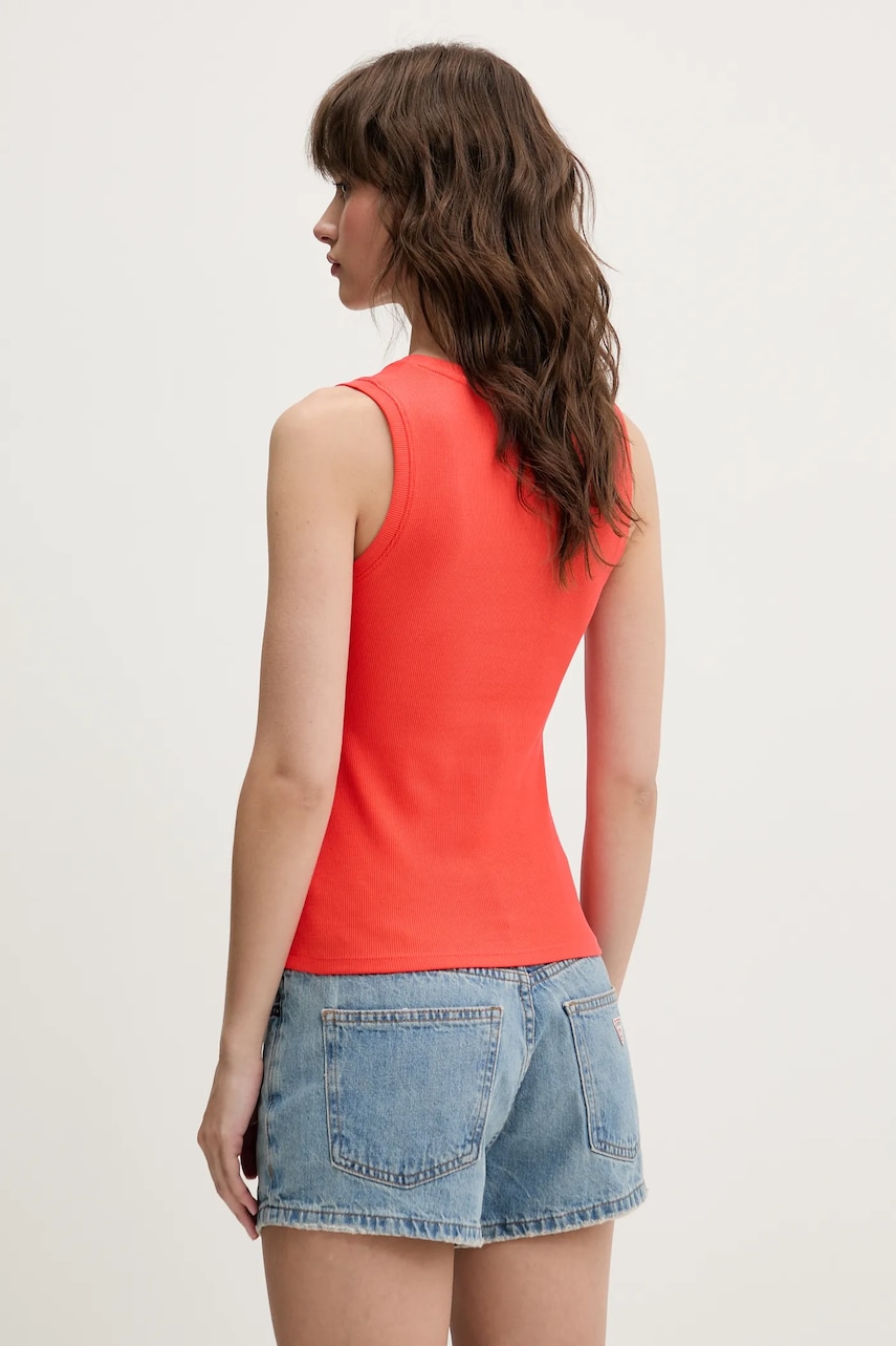 Топ Tommy Jeans цвет оранжевый DW0DW20673 Топ Tommy Jeans цвет оранжевый DW0DW20673