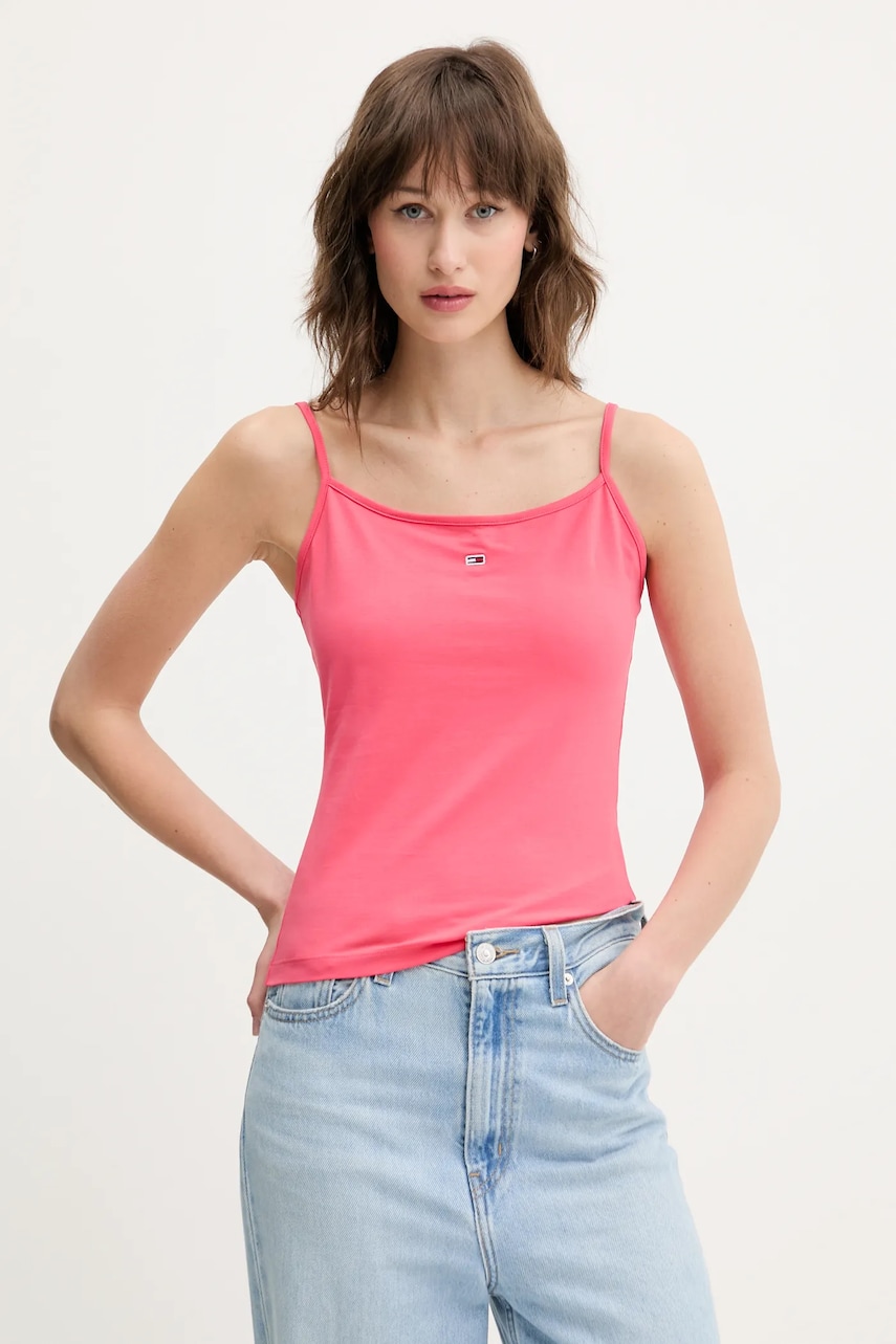 Tommy Jeans top femei, culoarea roz, DW0DW20675 Tommy Jeans top femei, culoarea roz, DW0DW20675