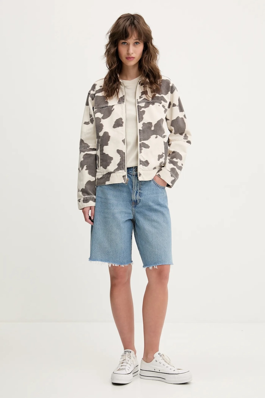 Хлопковая футболка Tommy Jeans женская цвет бежевый DW0DW21338 Хлопковая футболка Tommy Jeans женская цвет бежевый DW0DW21338