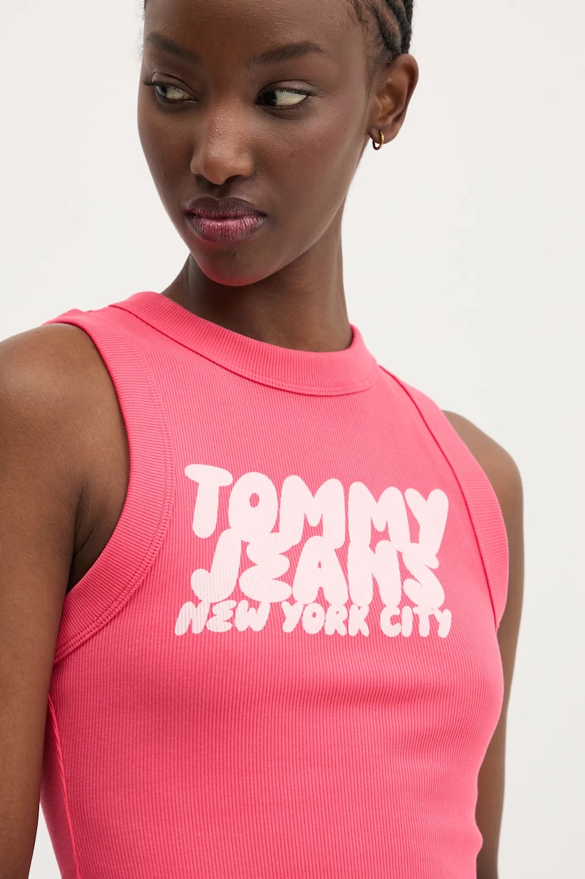 Tommy Jeans top culoarea roz, DW0DW21339 Tommy Jeans top culoarea roz, DW0DW21339