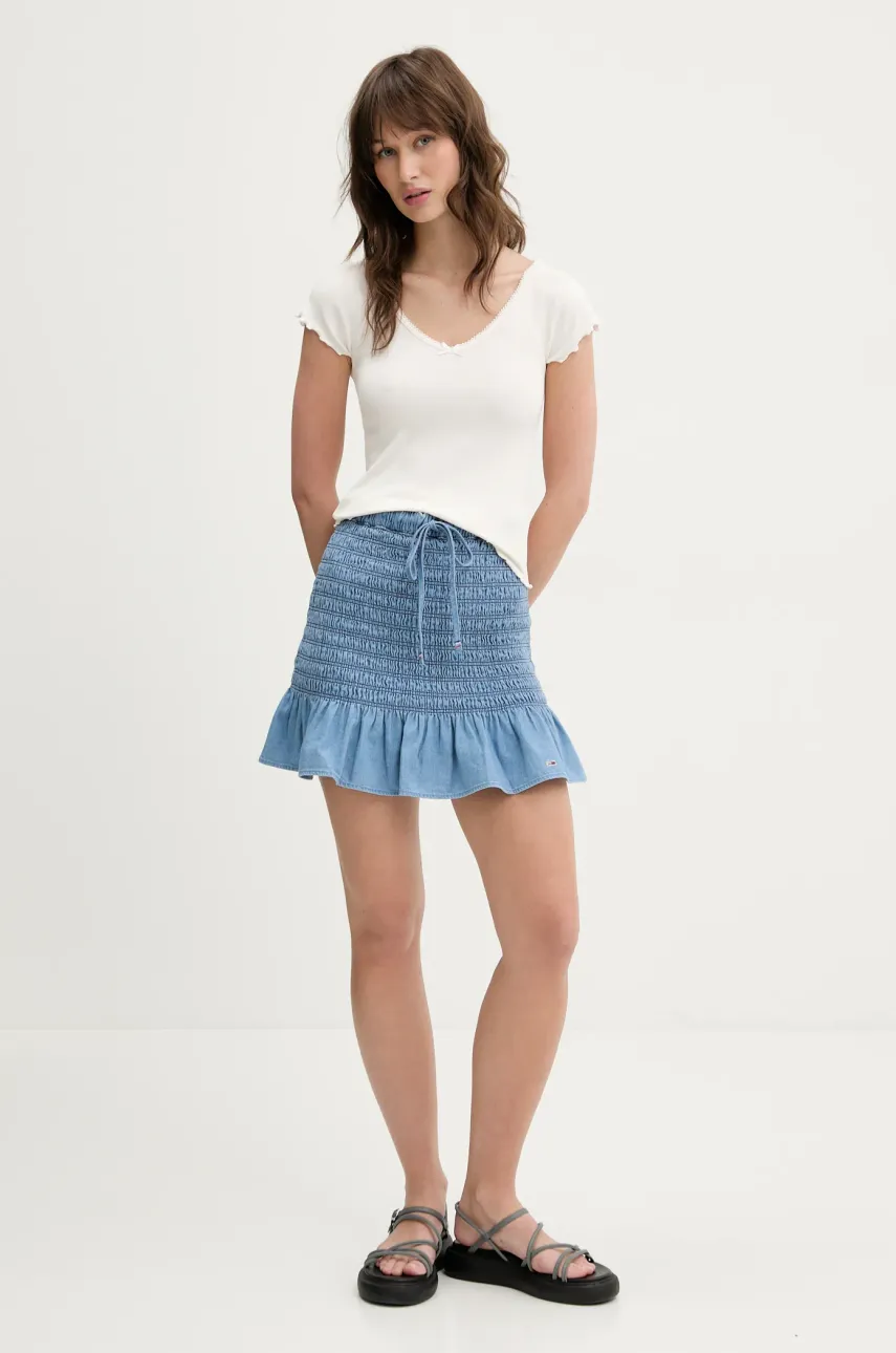 Футболка Tommy Jeans женская цвет бежевый DW0DW21349 Футболка Tommy Jeans женская цвет бежевый DW0DW21349