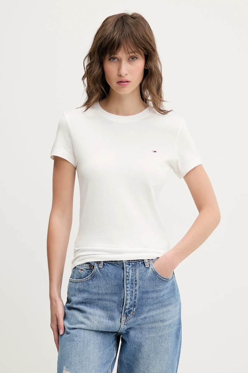 Tommy Jeans tricou din bumbac 2-pack femei, DW0DW21366 Tommy Jeans tricou din bumbac 2-pack femei, DW0DW21366
