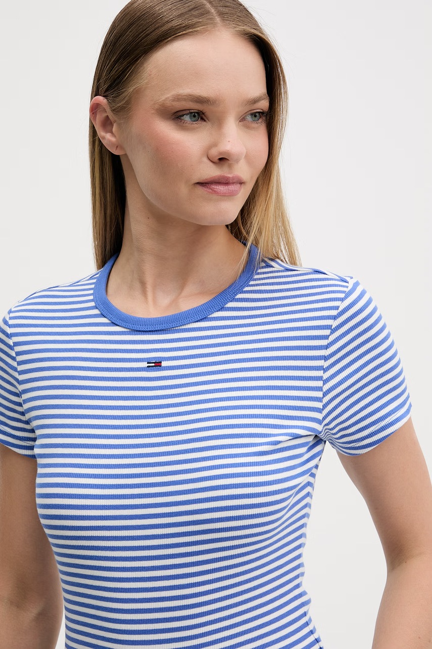 Tommy Jeans basic tričko dámské bavlněné s elastanem 2-pack (obrázek 6)