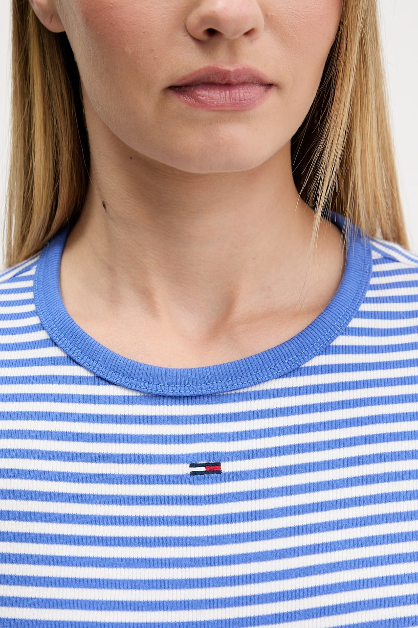 Tommy Jeans basic tričko dámské bavlněné s elastanem 2-pack (obrázek 7)