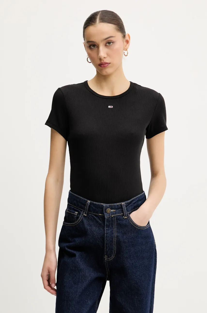 Футболка Tommy Jeans 2 шт женская цвет чёрный DW0DW21430 Футболка Tommy Jeans 2 шт женская цвет чёрный DW0DW21430