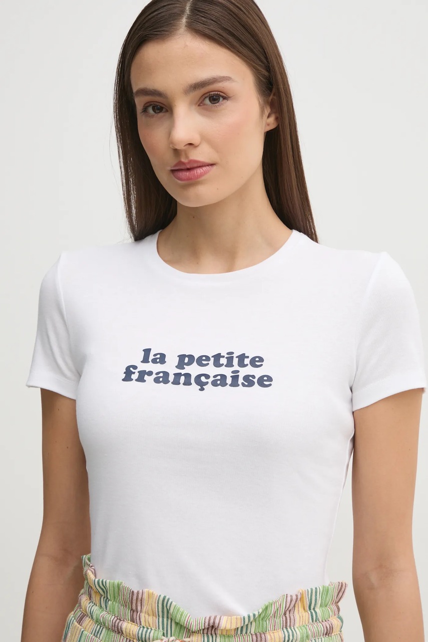 Βαμβακερό μπλουζάκι La Petite Française LPF γυναικείο, χρώμα: άσπρο, LPF φωτογραφία