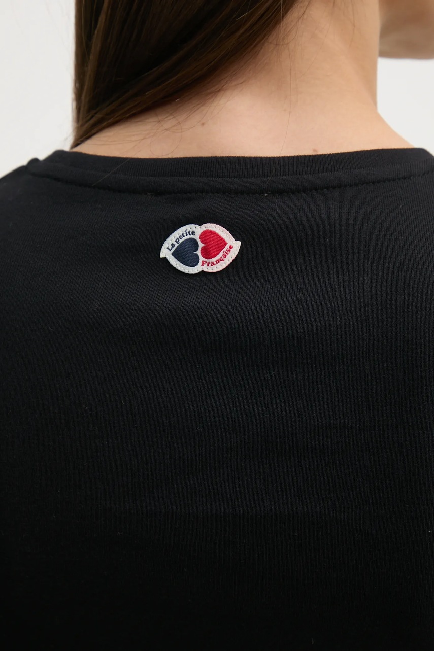 Βαμβακερό μπλουζάκι La Petite Française LPF γυναικείο, χρώμα: μαύρο, LPF φωτογραφία