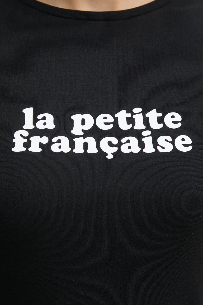 Βαμβακερό μπλουζάκι La Petite Française LPF γυναικείο, χρώμα: μαύρο, LPF φωτογραφία