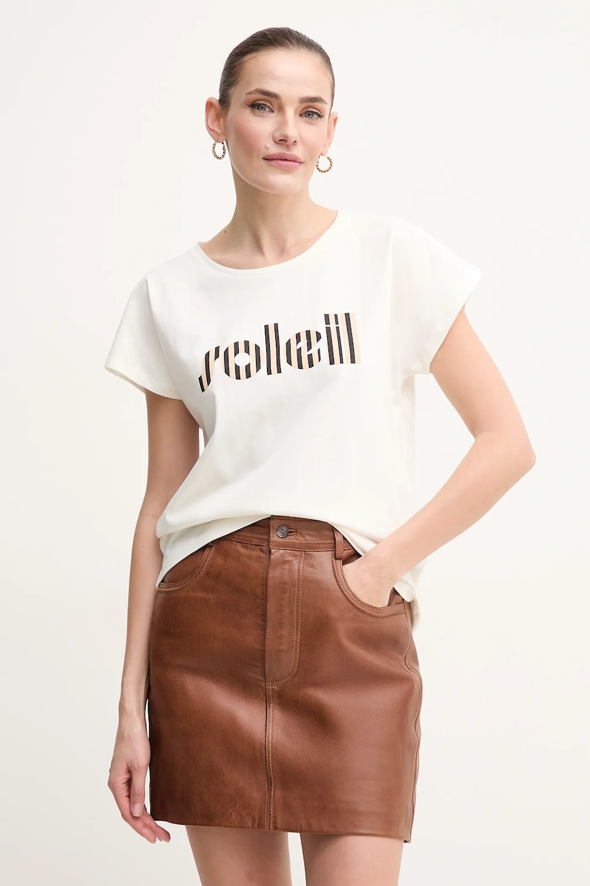 La Petite Française tricou din bumbac TYFANY femei, culoarea bej, TYFANY