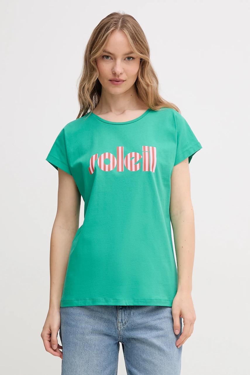 La Petite Française tricou din bumbac TYFANY femei, culoarea verde, TYFANY