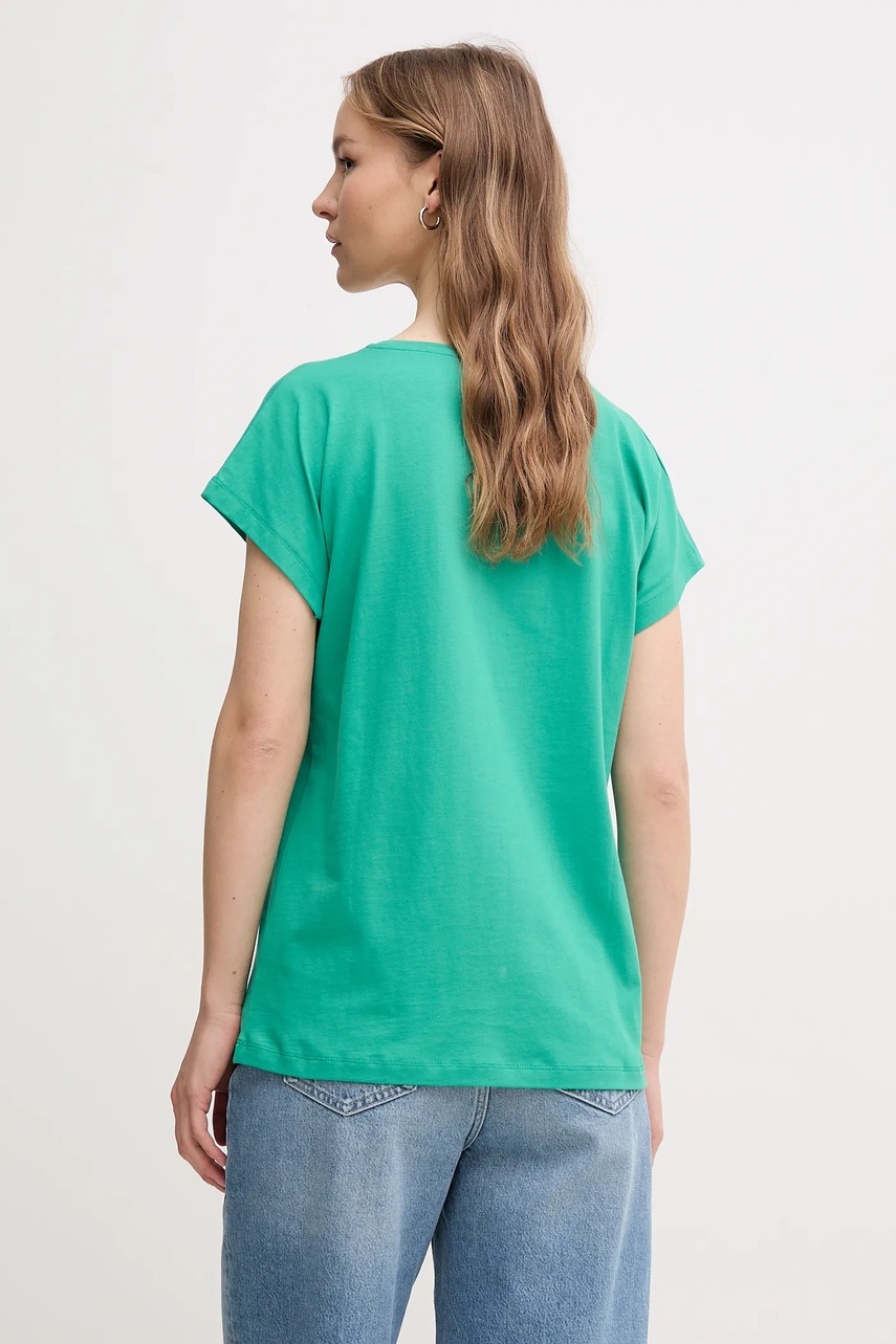 Βαμβακερό μπλουζάκι La Petite Française TYFANY γυναικείο, χρώμα: πράσινο, TYFANY φωτογραφία