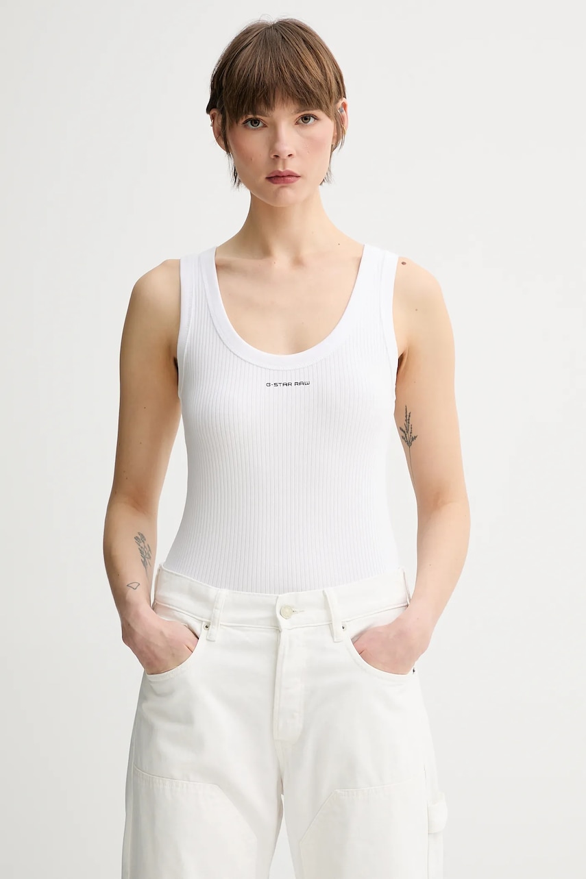 G-Star top culoarea alb, D26065-D253