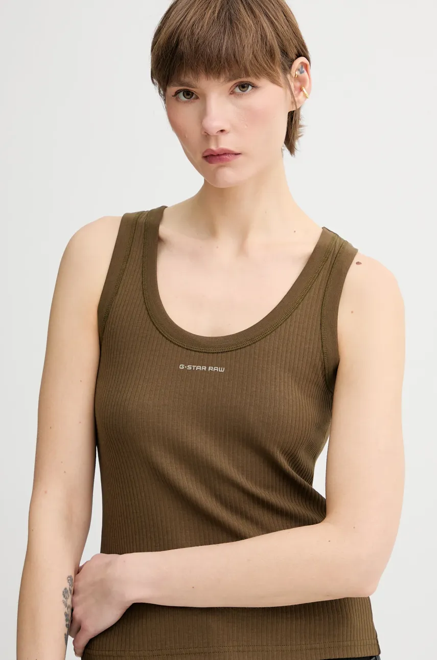 Levně Top G-Star Raw dámský, zelená barva, D26065-D253
