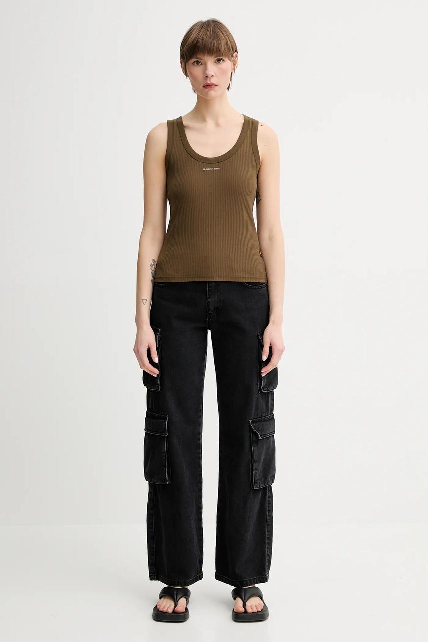 Топ G-Star цвет зелёный D26065-D253