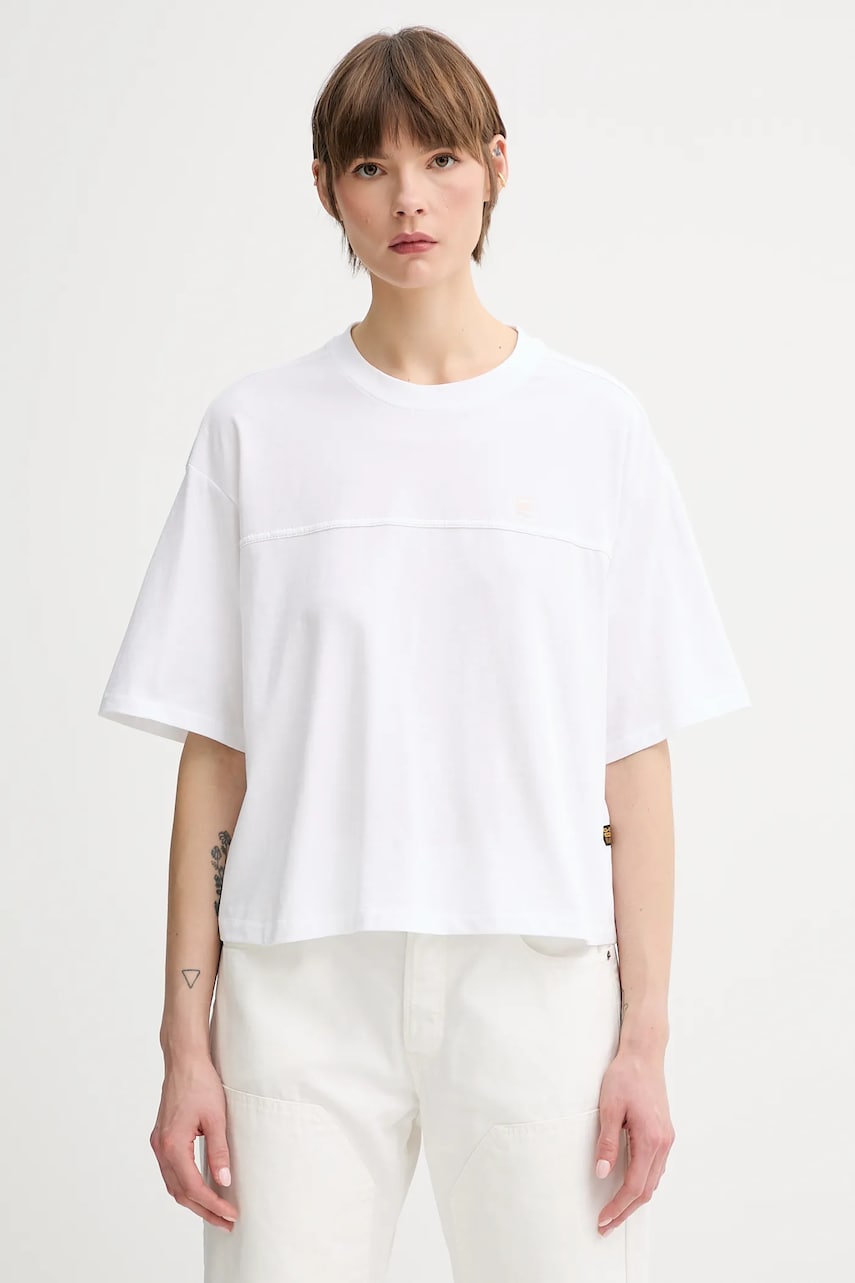 G-Star tricou din bumbac culoarea alb, D26134-336