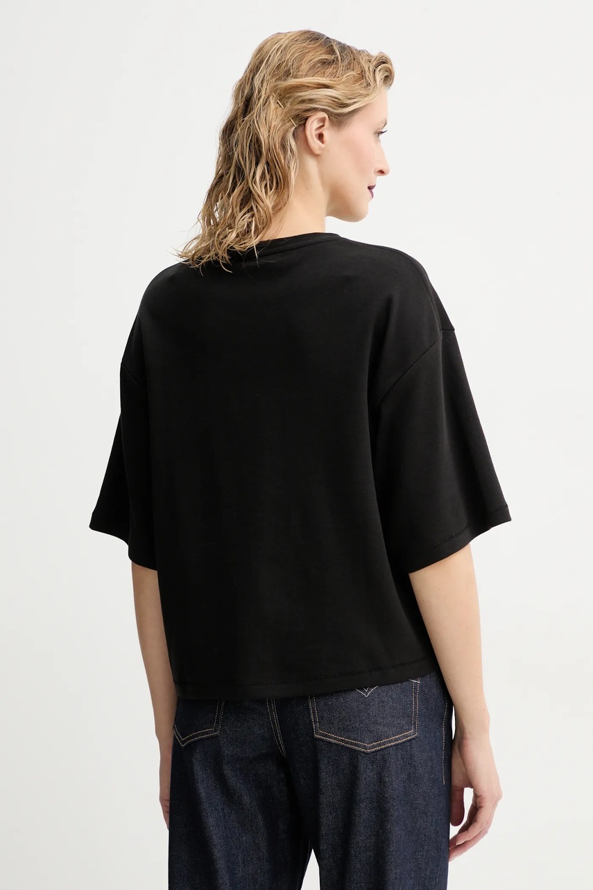 Βαμβακερό μπλουζάκι G-Star γυναικείο, χρώμα: μαύρο, D26419-C812 φωτογραφία