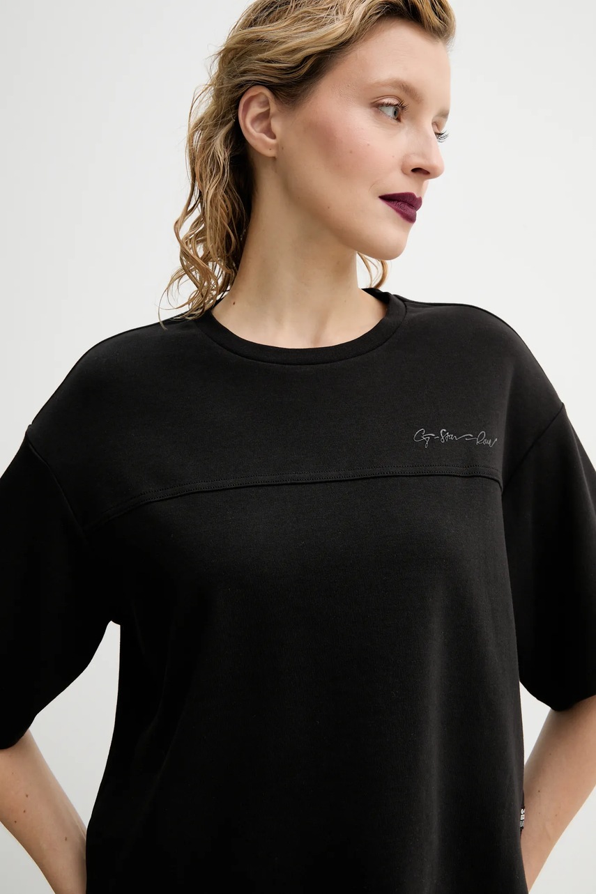 Βαμβακερό μπλουζάκι G-Star γυναικείο, χρώμα: μαύρο, D26419-C812 φωτογραφία