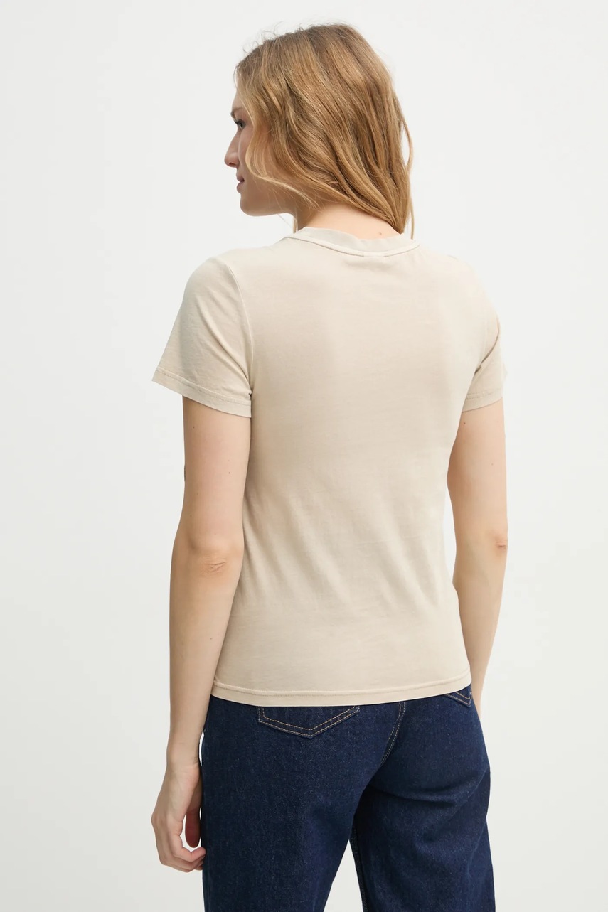 Βαμβακερό μπλουζάκι G-Star γυναικείο, χρώμα: μπεζ, D24499-B059 φωτογραφία