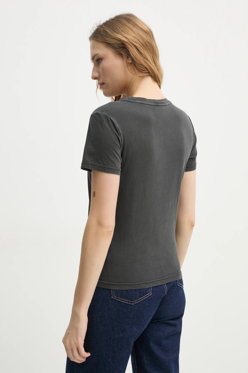 Βαμβακερό μπλουζάκι G-Star γυναικείο, χρώμα: γκρι, D24499-B059 φωτογραφία