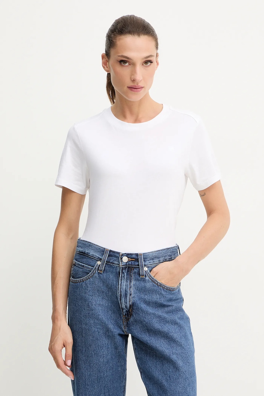 G-Star tricou din bumbac femei, culoarea alb, D26062-336