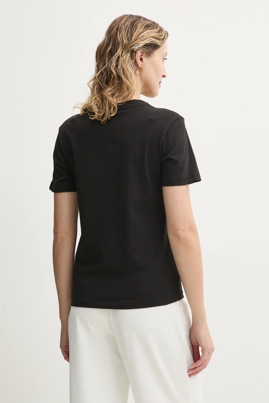 Βαμβακερό μπλουζάκι G-Star γυναικείο, χρώμα: μαύρο, D26062-336 φωτογραφία