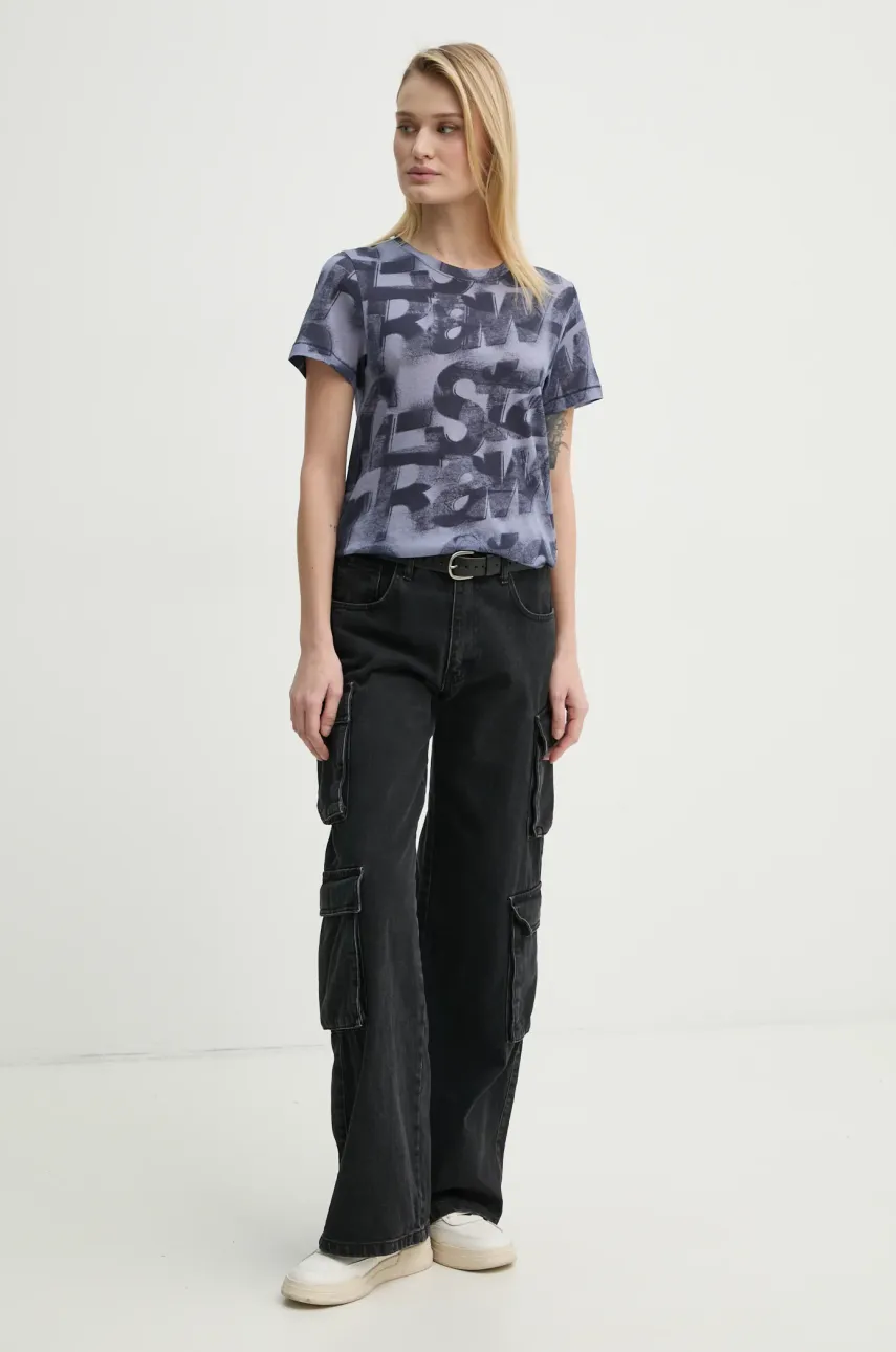 Хлопковая футболка G-Star Raw женская цвет синий D26066-C565 Хлопковая футболка G-Star Raw женская цвет синий D26066-C565