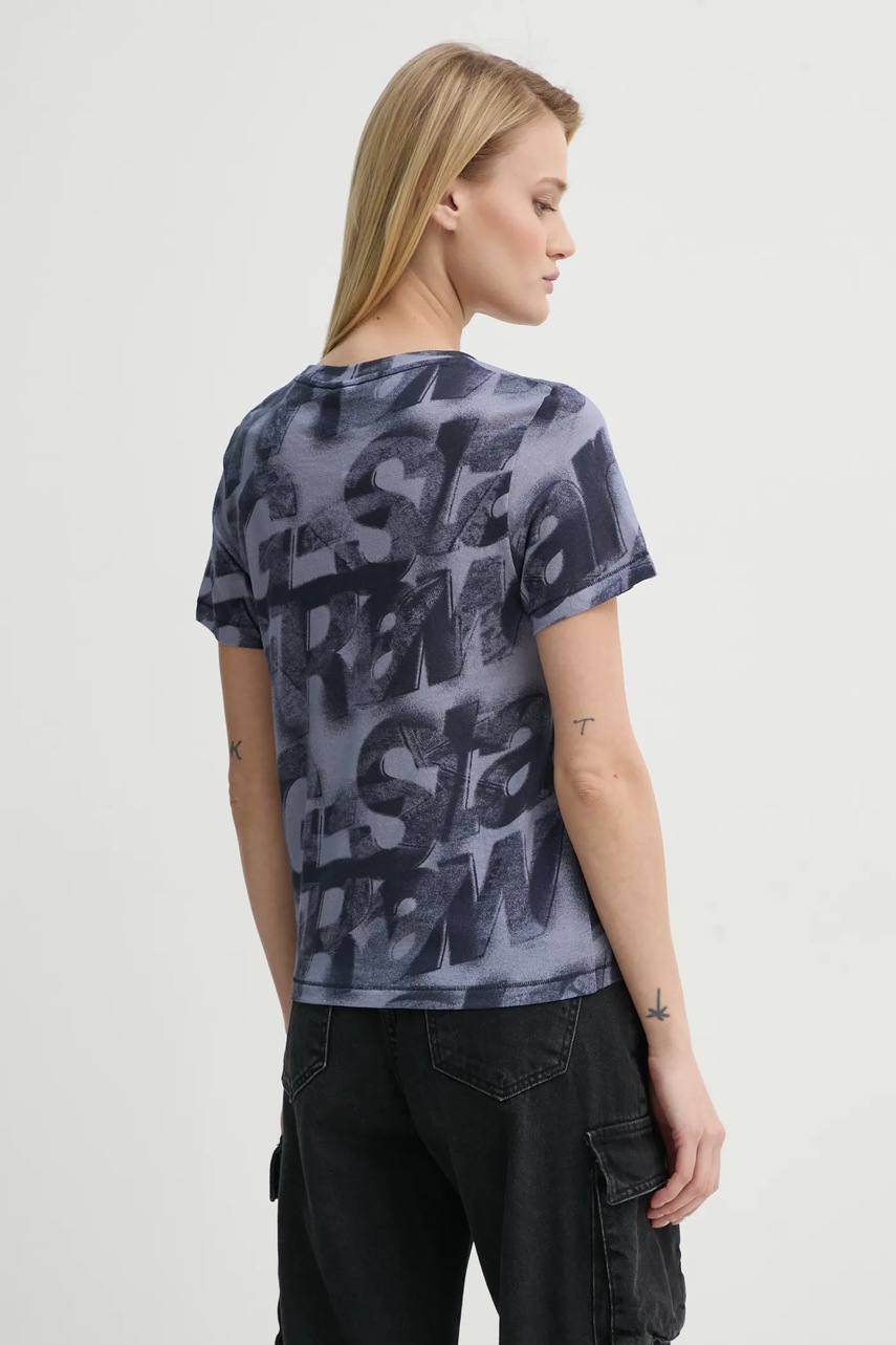 Βαμβακερό μπλουζάκι G-Star γυναικείο, χρώμα: ναυτικό μπλε, D26066-C565 φωτογραφία