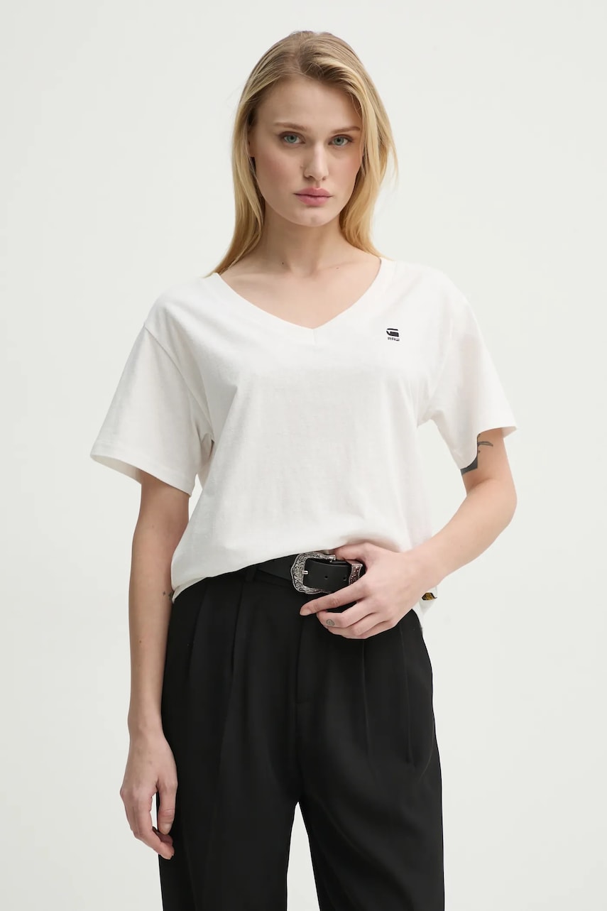 G-Star Raw tricou din bumbac femei, culoarea alb, D26067-D601 G-Star Raw tricou din bumbac femei, culoarea alb, D26067-D601
