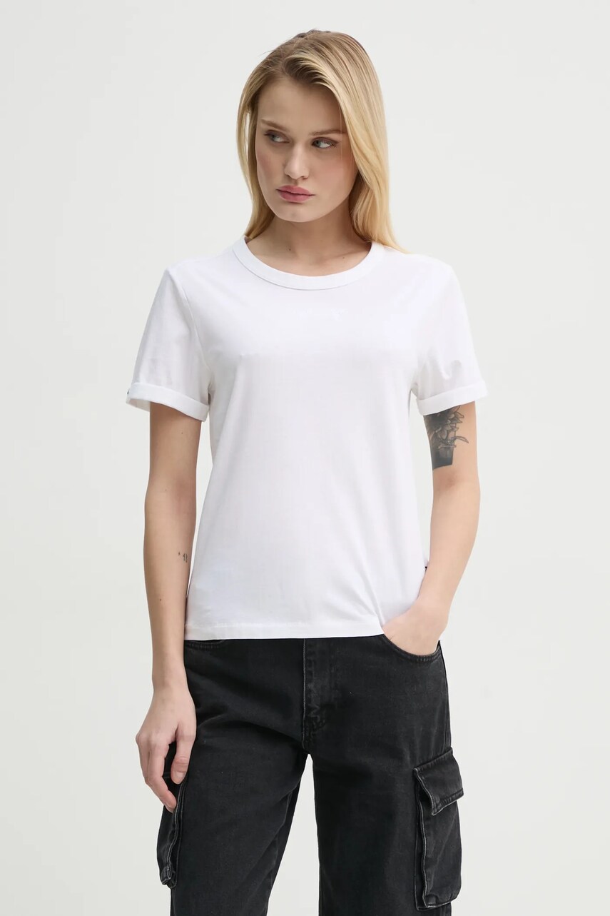 G-Star tricou din bumbac femei, culoarea alb, D26069-D975