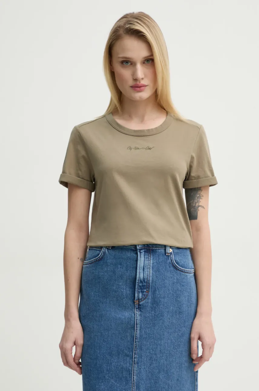 G-Star Raw tricou din bumbac femei, culoarea verde, D26069-D975