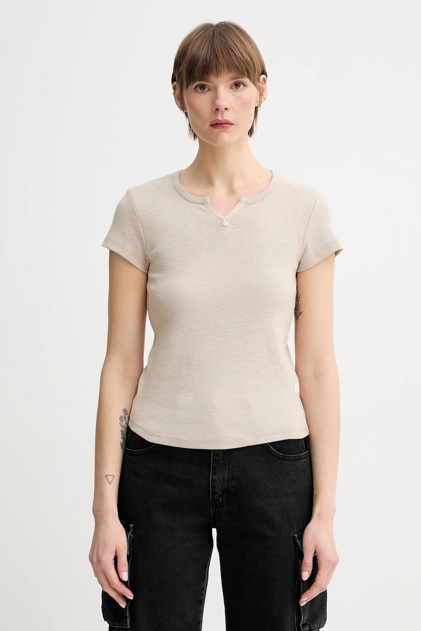 G-Star tricou din bumbac culoarea bej, D26075-D958