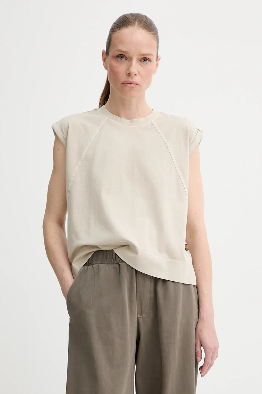 G-Star top din bumbac culoarea gri, D26421-C261 - 0 | YEO