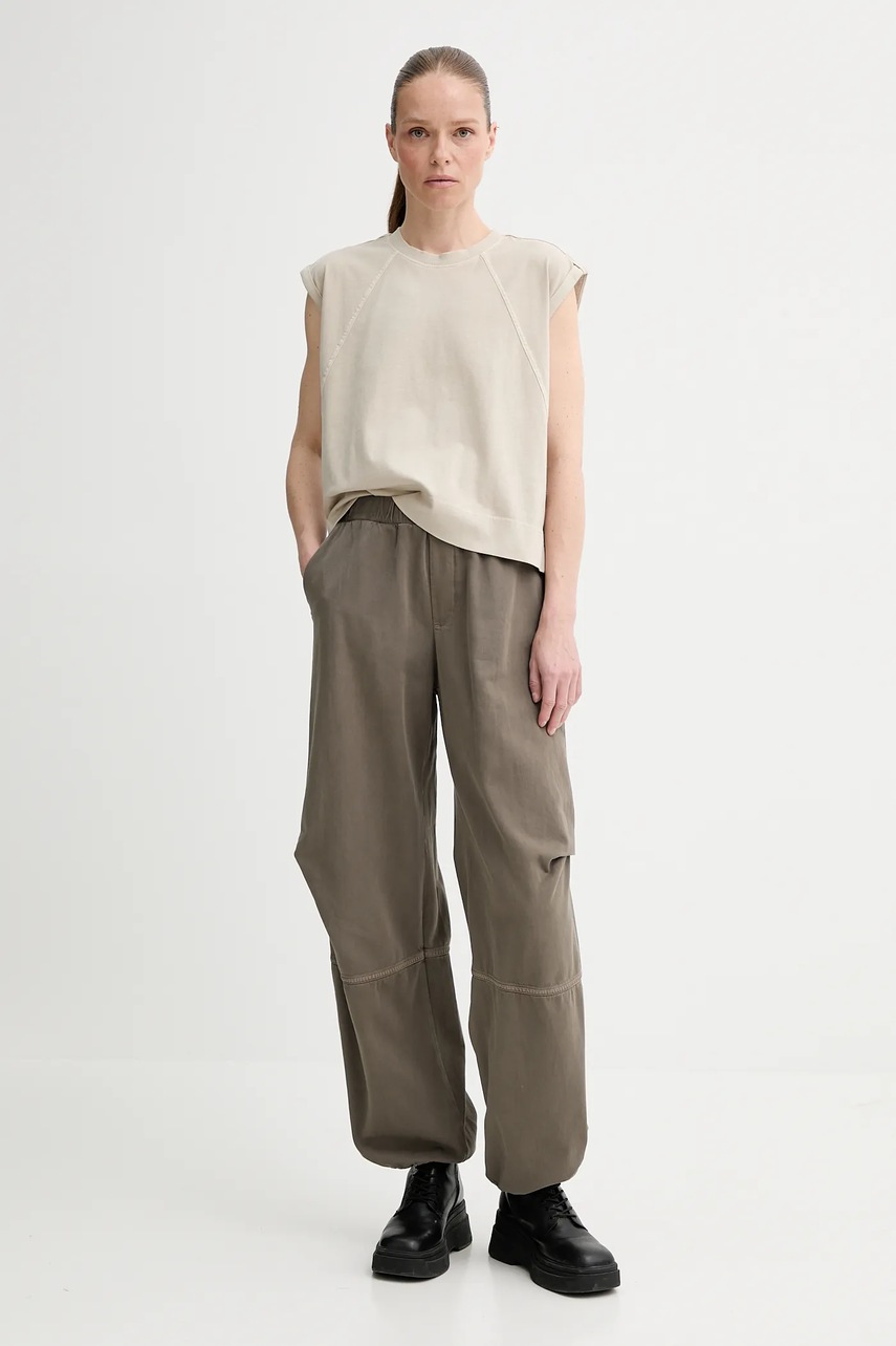 Хлопковый топ G-Star цвет серый D26421-C261