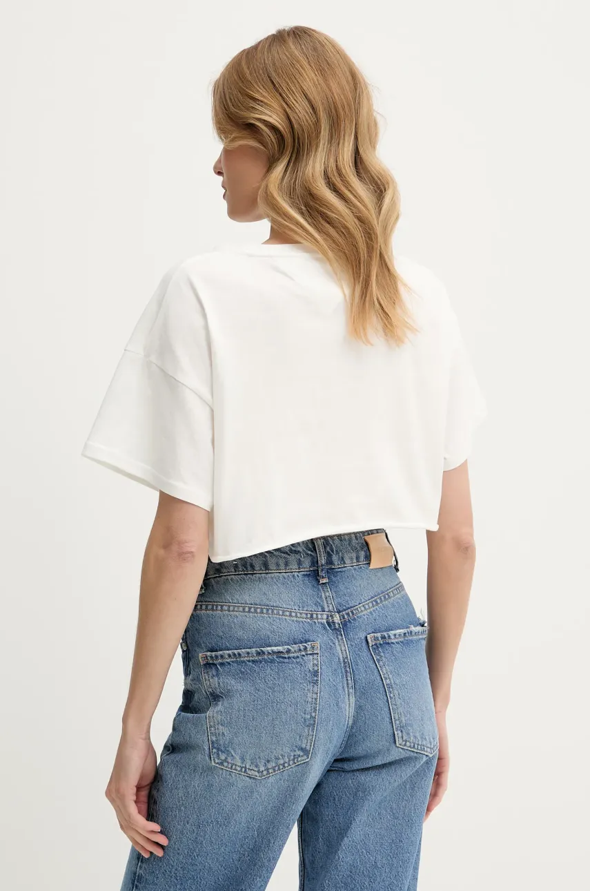 Хлопковая футболка Tommy Jeans цвет белый DW0DW20321 Хлопковая футболка Tommy Jeans цвет белый DW0DW20321