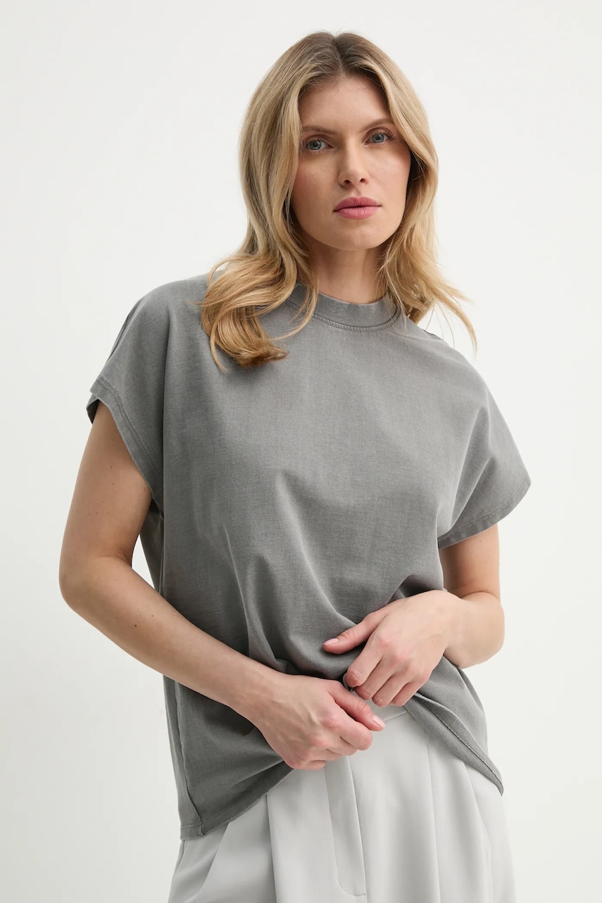 Won Hundred tricou din bumbac femei, culoarea gri, 3729-12089