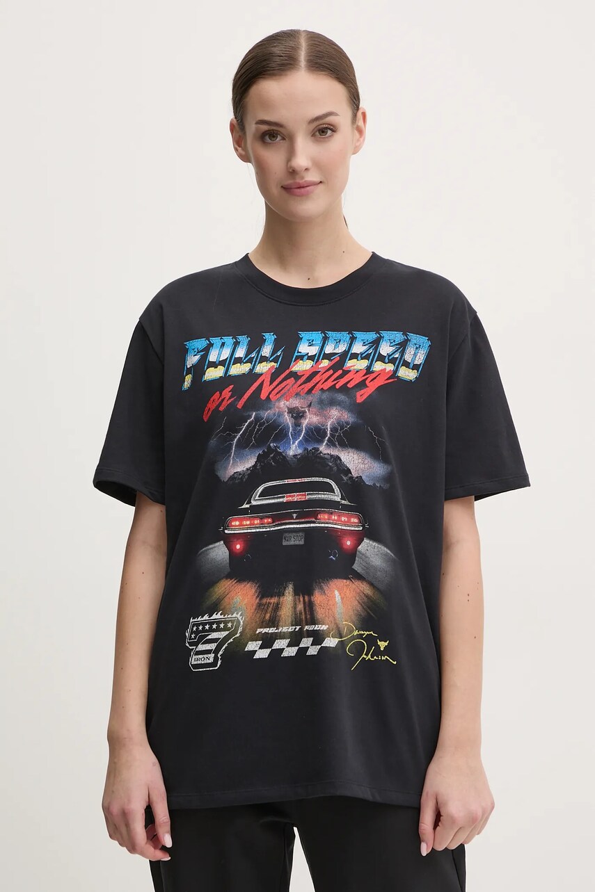 Under Armour tricou Project Rock femei, culoarea negru, 1389716