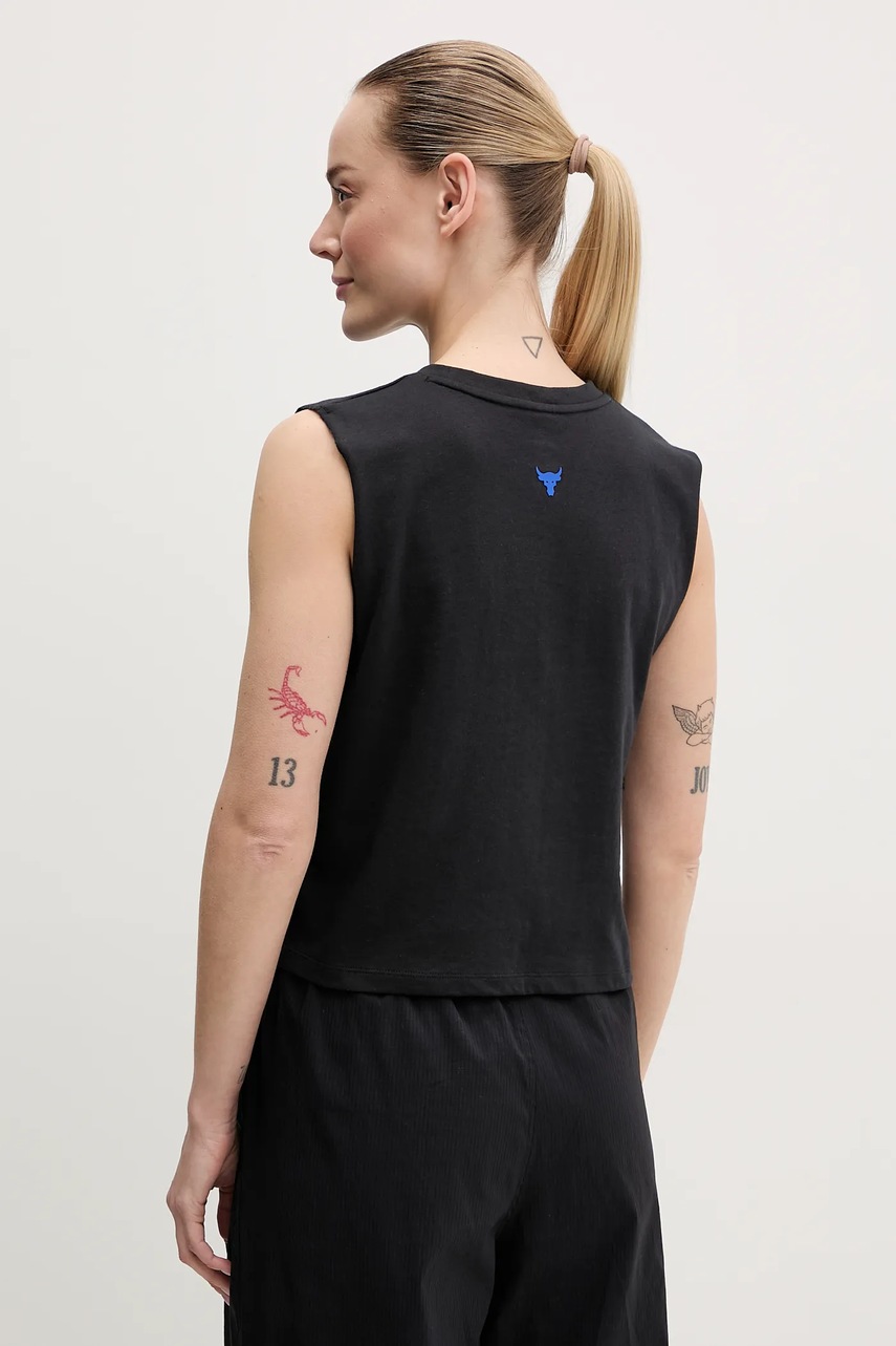 Top Under Armour Project Rock χρώμα: μαύρο, 1389705 φωτογραφία