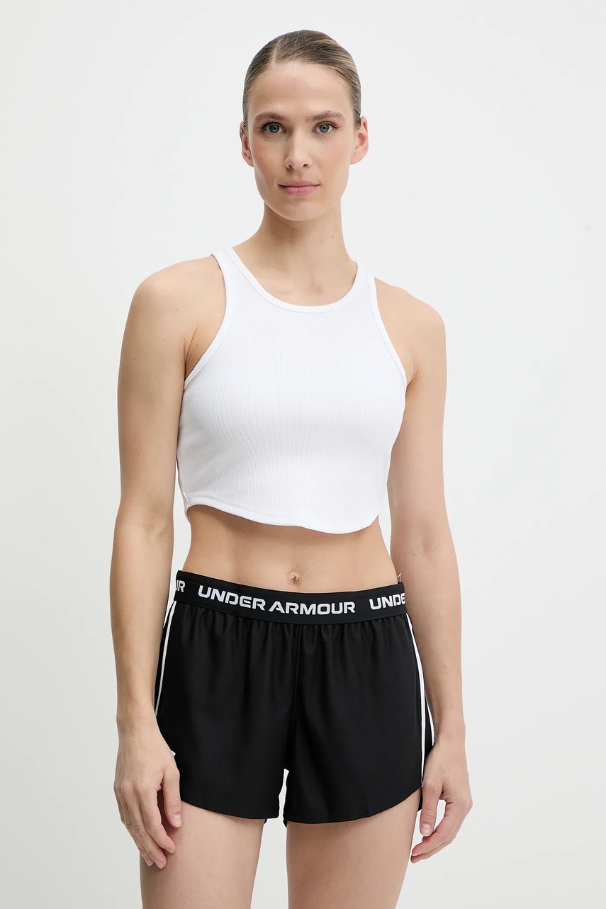 Under Armour top Rival femei, culoarea alb, 1389798