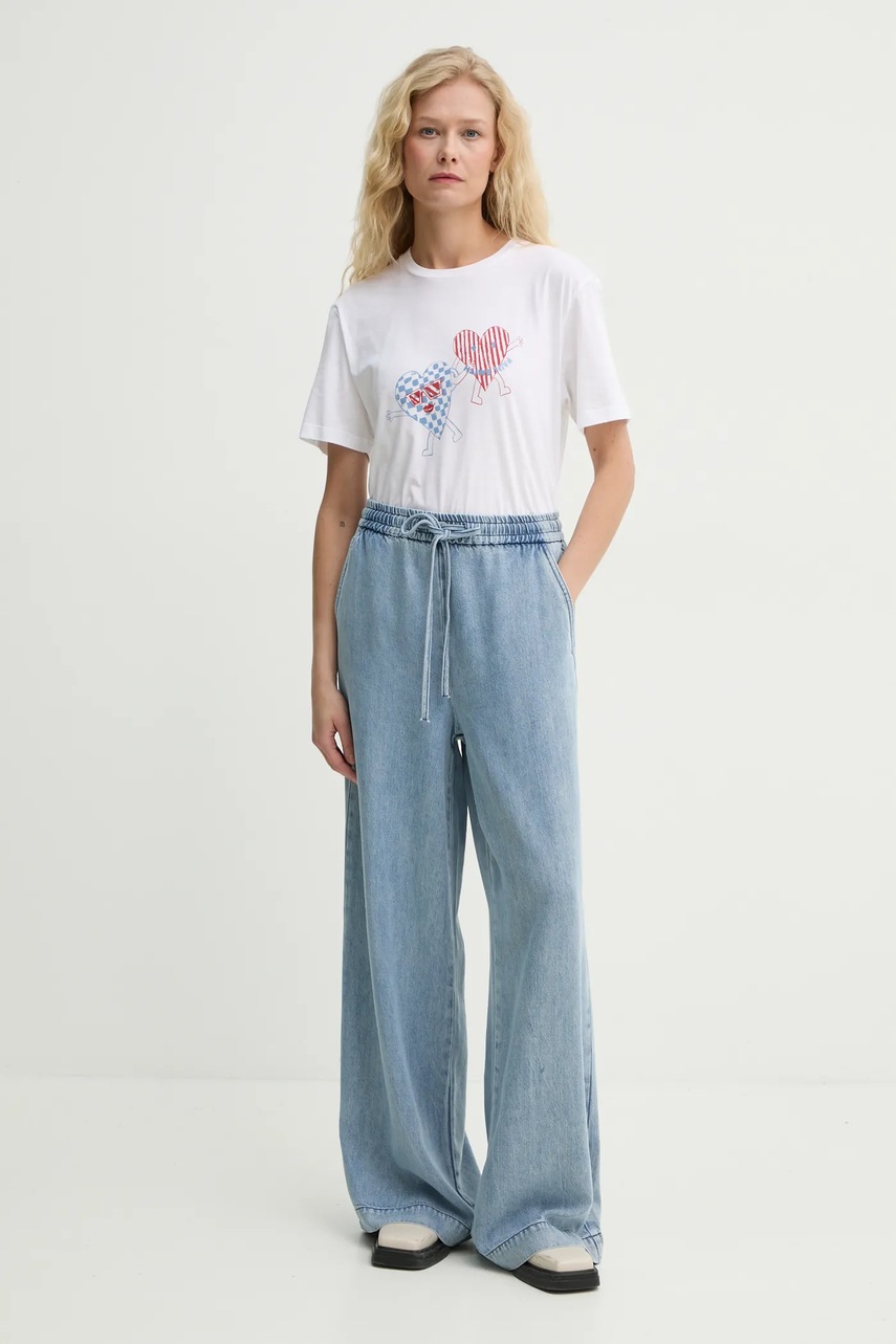 Хлопковая футболка PS Paul Smith женская цвет белый W2R.232V.PP5094 Хлопковая футболка PS Paul Smith женская цвет белый W2R.232V.PP5094