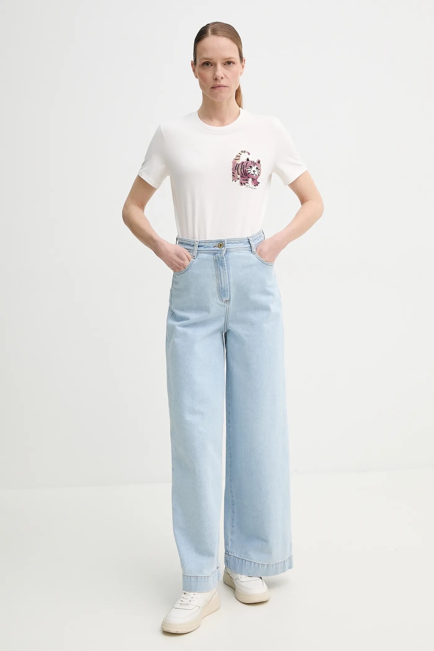 Хлопковая футболка PS Paul Smith женская цвет бежевый W2R.G799.PP5102 Хлопковая футболка PS Paul Smith женская цвет бежевый W2R.G799.PP5102