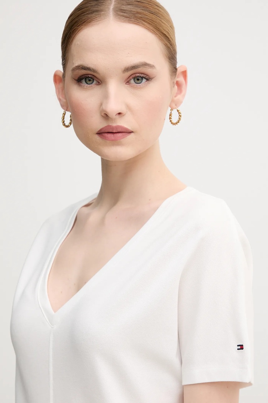 Μπλουζάκι Tommy Hilfiger χρώμα: άσπρο, WW0WW46114 φωτογραφία