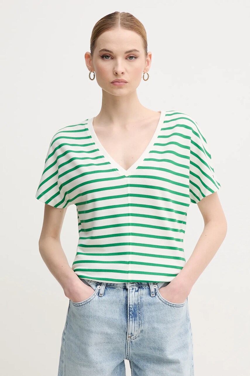 Levně Tričko Tommy Hilfiger zelená barva, WW0WW46114
