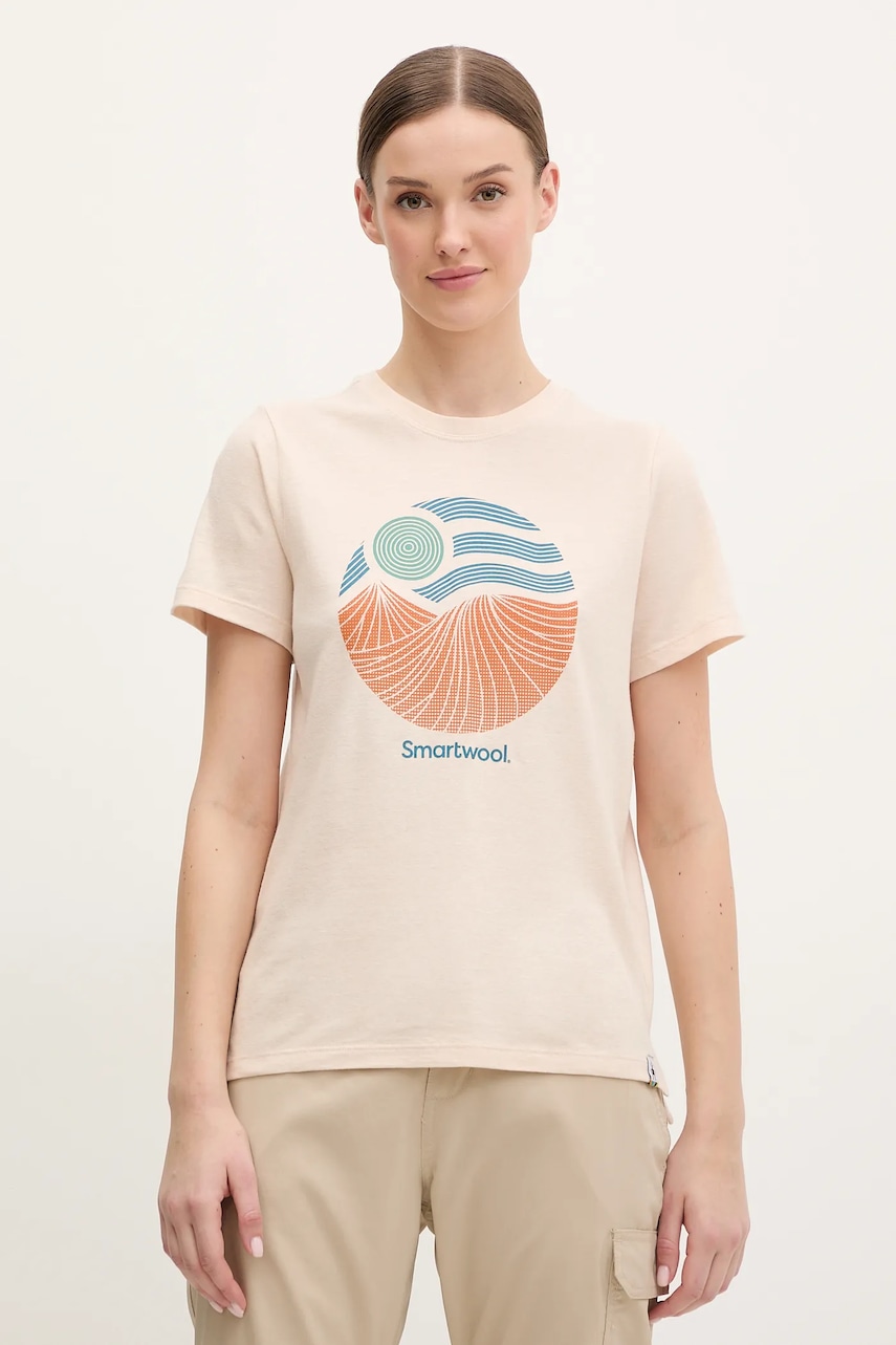 Smartwool tricou sport culoarea bej, SW002391