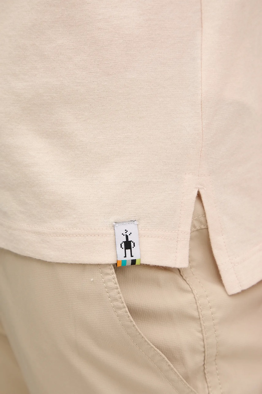 Αθλητικό μπλουζάκι Smartwool χρώμα: μπεζ, SW002391 φωτογραφία