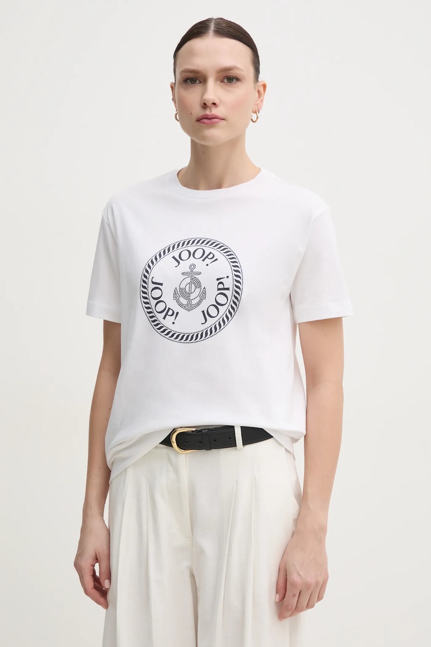 Joop! tricou din bumbac femei, culoarea alb, 30046219