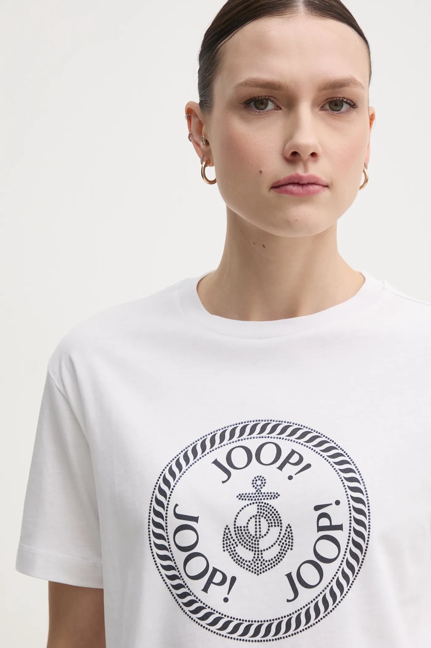 Бавовняна футболка Joop! жіноча колір білий 30046219 