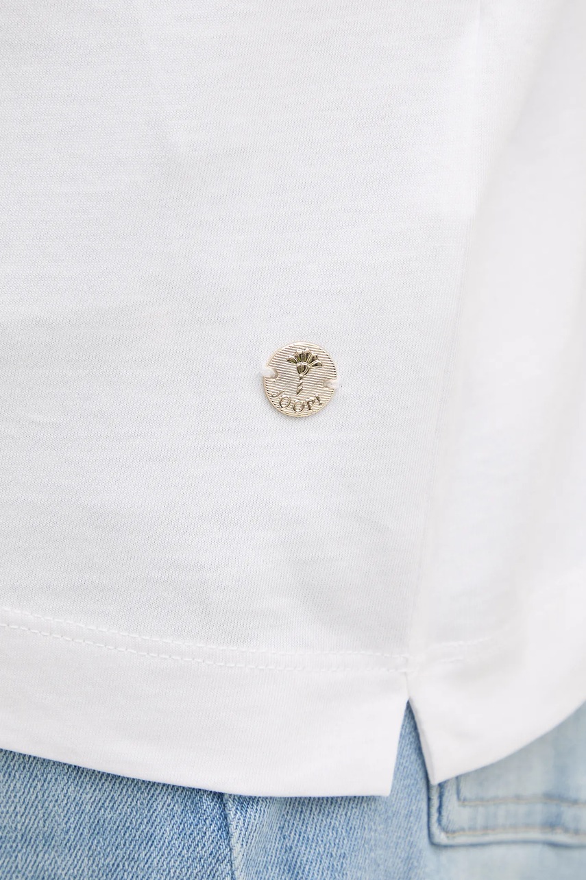 Βαμβακερό μπλουζάκι Joop! γυναικείο, χρώμα: άσπρο, 30046236 φωτογραφία