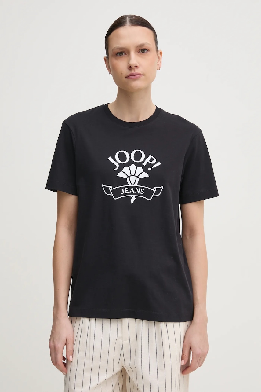 Joop! tricou din bumbac femei, culoarea negru, 30046273
