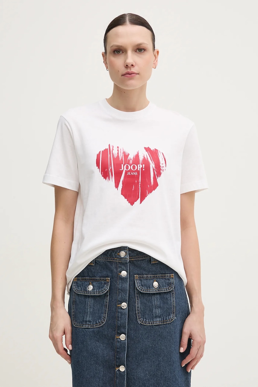 Joop! tricou din bumbac femei, culoarea alb, 30046948